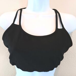 3/10 Gaiam Black Strappy Sports Bra M